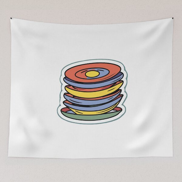 Item preview, Colorful Ceramic Plates Stack Cartoon designed and sold by NiftyWrx.