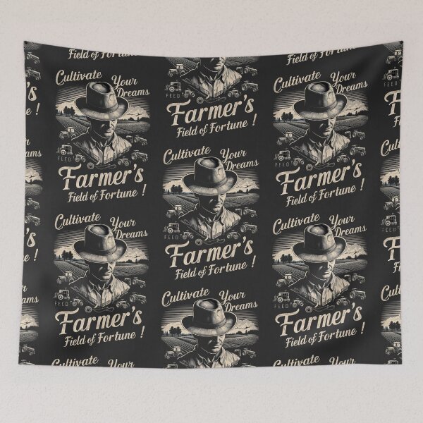 Item preview, Vintage Monochromatic Illustration: Cultivate Your Dreams, Farmer's Field of Fortune designed and sold by SplashTastic.