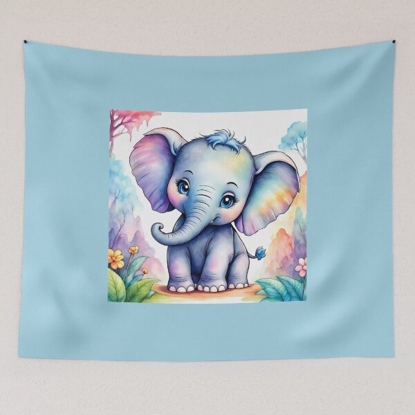 Item preview, Cute elephant with spring vibes designed and sold by Blue-Fall.