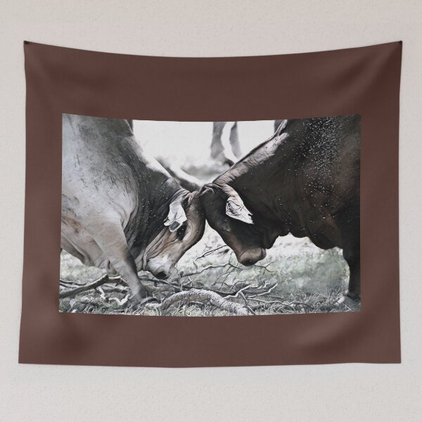 Item preview,  BULL FIGHT IN THE OUTBACK, MAKES GREAT TEE SHIRT ART designed and sold by Barbara Jean Photo Art And Design.