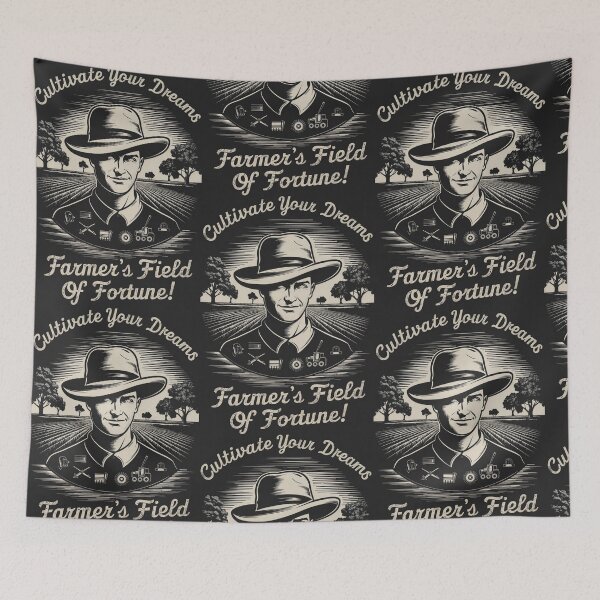 Item preview, Cultivate Dreams, Reap Success: Monochromatic Farmer's Field of Fortune designed and sold by SplashTastic.
