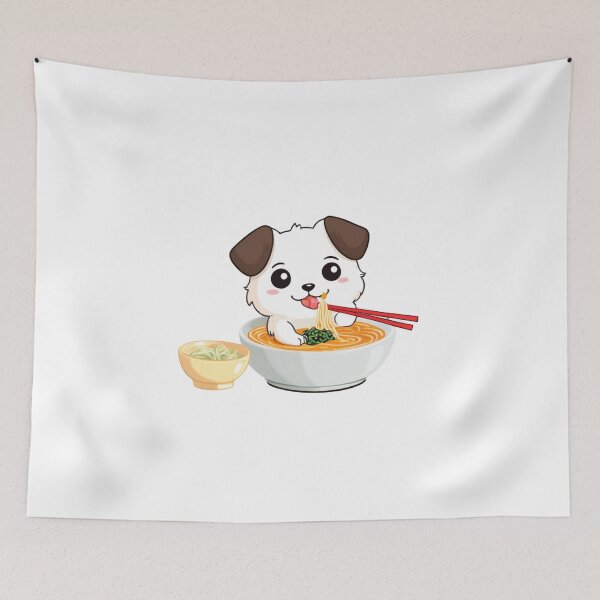 Item preview, Noodle Pup: Adorable Dog Enjoying Ramen Delight designed and sold by Fenomena Designs.
