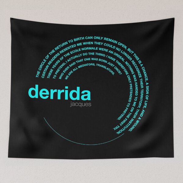 Item preview, Jacques Derrida famous quotes poster [aqua] designed and sold by CMYKStudio.