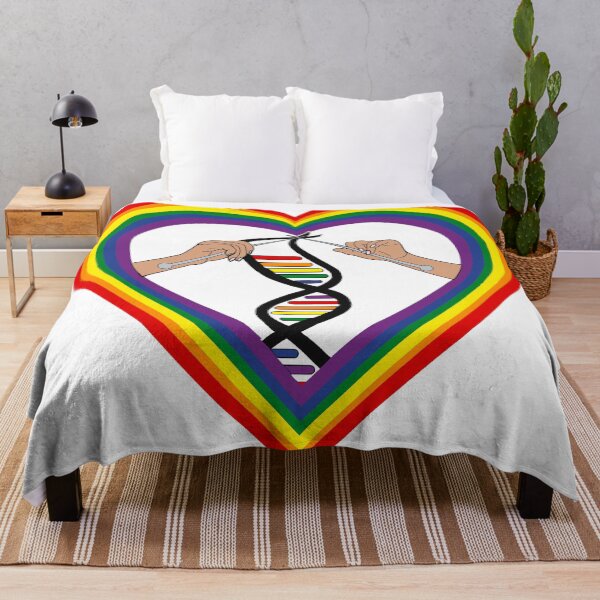 Item preview, LGBTQIA+ Rainbow Pride Flag Knitted Together DNA designed and sold by Kristi Brooks.