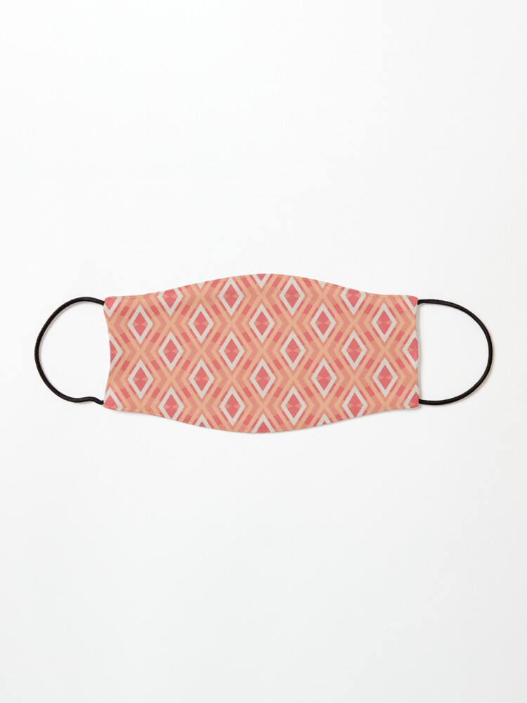 Mask, Geometric Peach Plethora Shades of Orange Harlequin designed and sold by Triplicate Limited