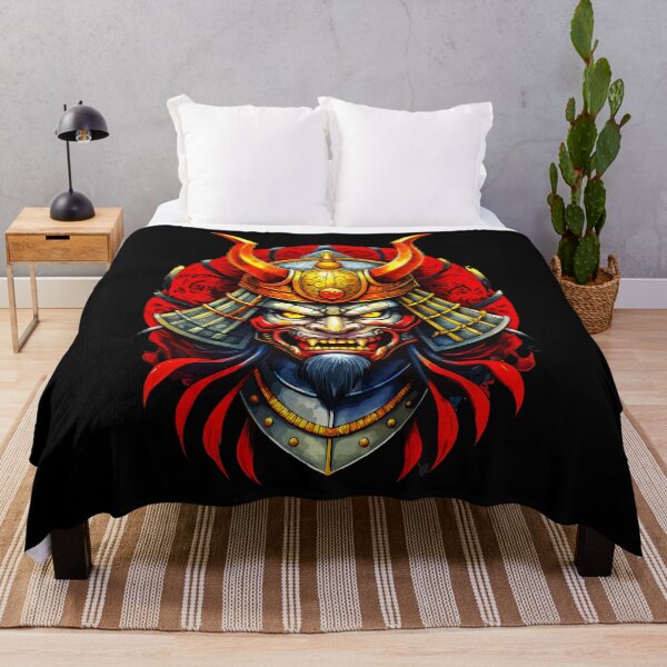Item preview, Fierce Samurai Warrior Mask With Gold Accents designed and sold by VikArtStudio.