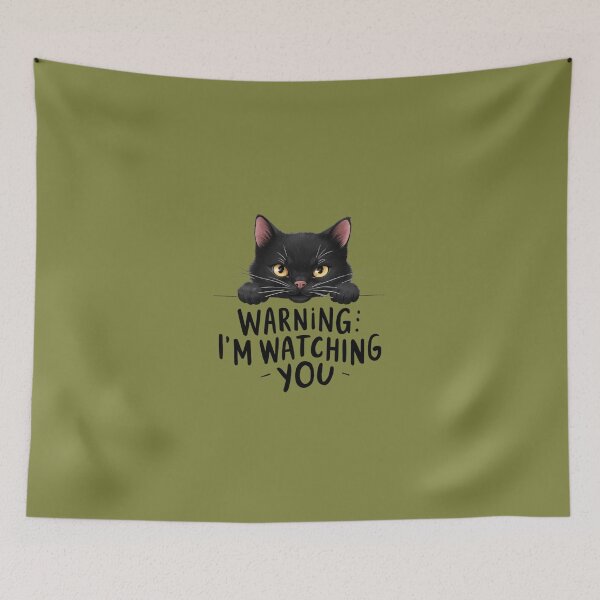 Item preview, Warning Im Watching You Cat designed and sold by artchic4you.
