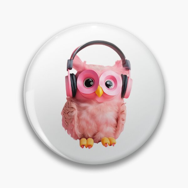 Item preview, Owl with headphones, pink style designed and sold by maggiesens.