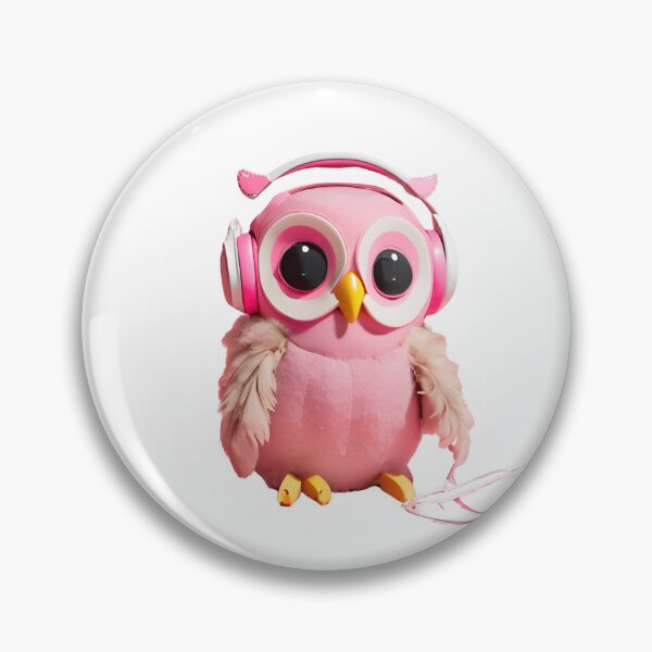 Item preview, Owl with headphones, pink style designed and sold by maggiesens.