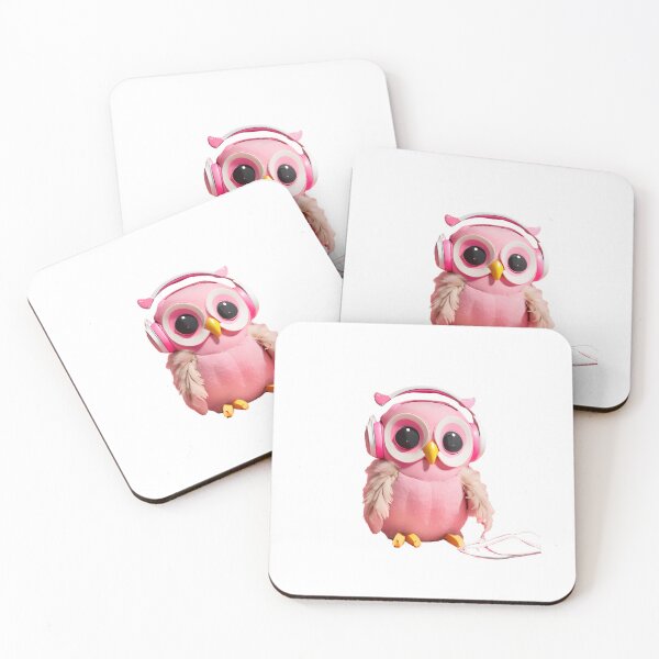 Item preview, Owl with headphones, pink style designed and sold by maggiesens.