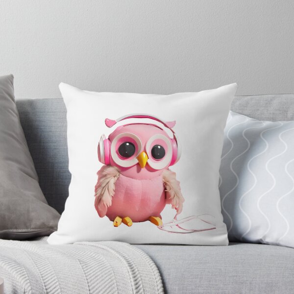 Item preview, Owl with headphones, pink style designed and sold by maggiesens.