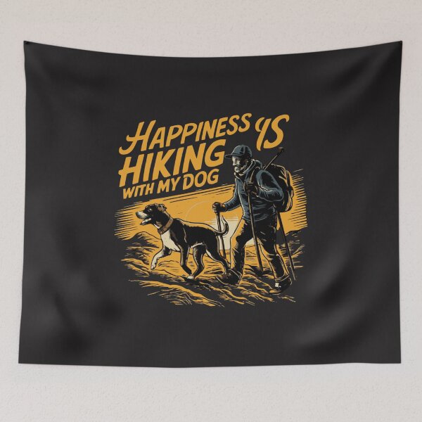Item preview,  happiness is hiking with my dog, hiking lover ,  designed and sold by venavar.