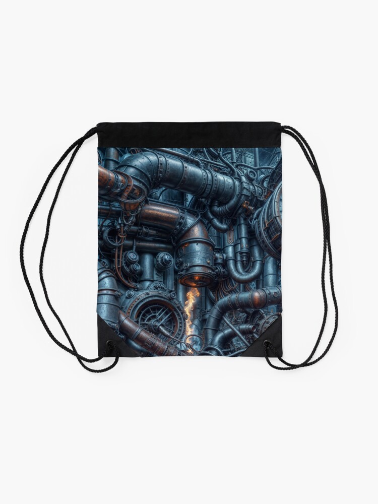 Aperçu 2 sur 3. Sac à cordon avec l'œuvre Steampunk 17 créée et vendue par oduchossoir.
