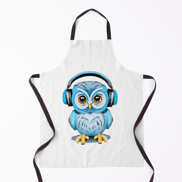 Item preview, Owl with headphones, blue style designed and sold by maggiesens.