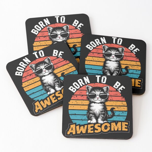 Item preview, Born to be Awesome - Cat w/ Shades designed and sold by IcePools.