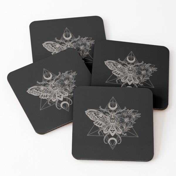 Item preview, Sacred Geometry half moth half flower designed and sold by MonochromeEcho.