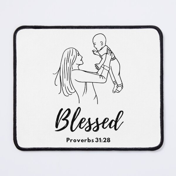Item preview, Blessed Christian Mother Bible Verse Proverbs 31:28 Line Art designed and sold by Wear-Christ.