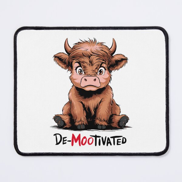 Item preview, De-mootivated demotivated bull cow moo chibi lethargic tired designed and sold by w1ckerman.