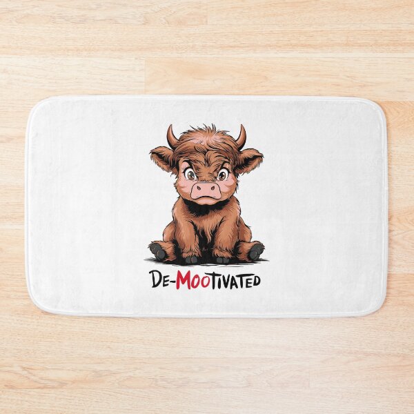 Item preview, De-mootivated demotivated bull cow moo chibi lethargic tired designed and sold by w1ckerman.