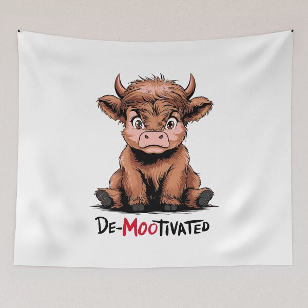 Item preview, De-mootivated demotivated bull cow moo chibi lethargic tired designed and sold by w1ckerman.