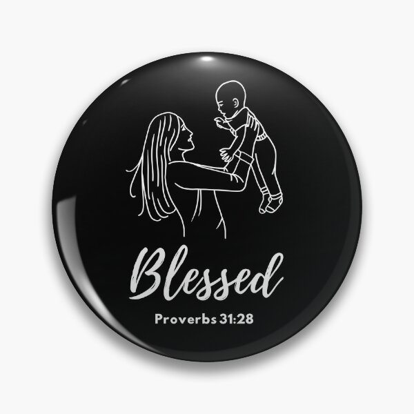 Artikelvorschau, Gesegnete christliche Mutter Bibelvers Sprichwörter 31:28 Line Art Schablone entworfen und verkauft von Wear-Christ.