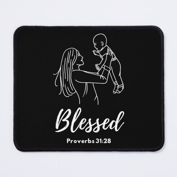 Item preview, Blessed Christian Mother Bible Verse Proverbs 31:28 Line Art Stencil designed and sold by Wear-Christ.