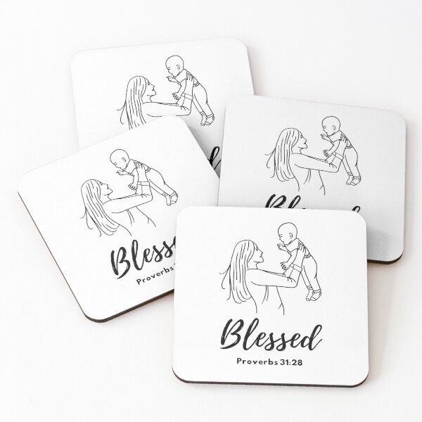 Item preview, Blessed Christian Mother Bible Verse Proverbs 31:28 Line Art designed and sold by Wear-Christ.