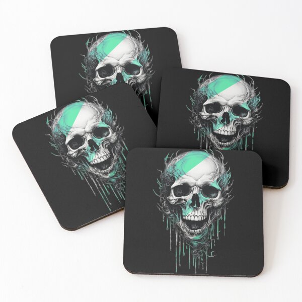 Item preview, Skull with stripes of colour designed and sold by Finally Awake.