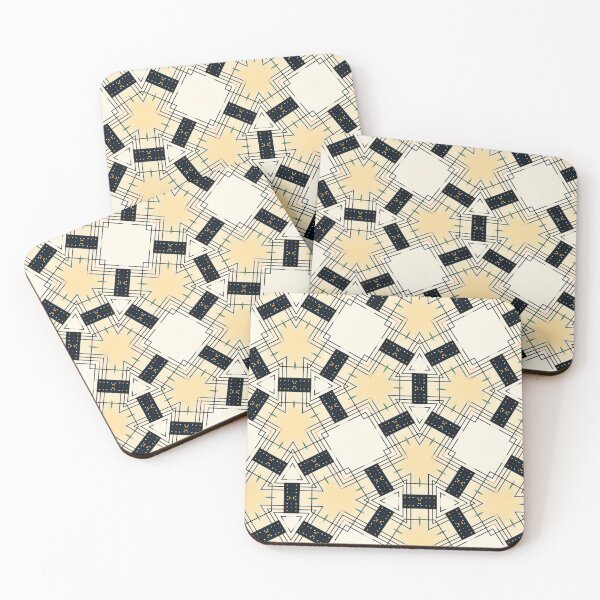 Item preview, Modern Abstract Geometric Pattern Constructivist Yellow Black Ivory No.11 designed and sold by MirabiliaMagpie.