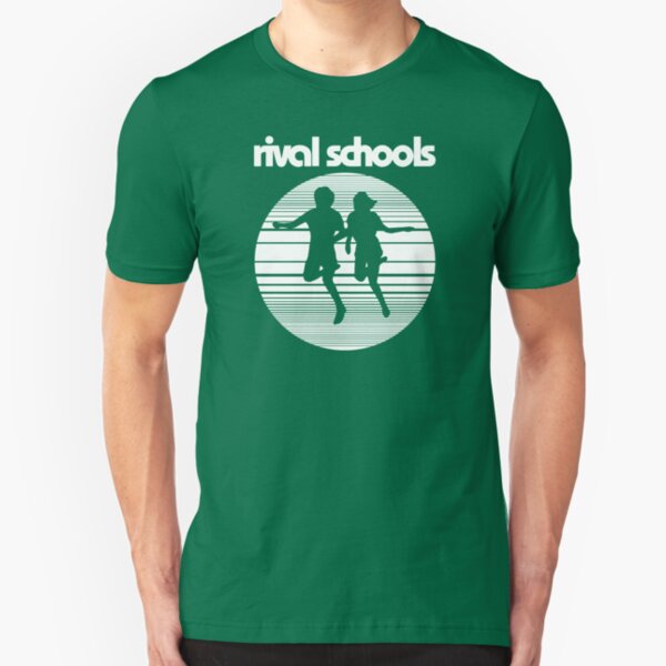 Rival Schools Logo White Slim Fit T-Shirt