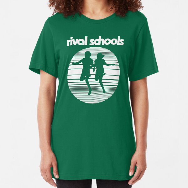 Rival Schools Logo White Slim Fit T-Shirt