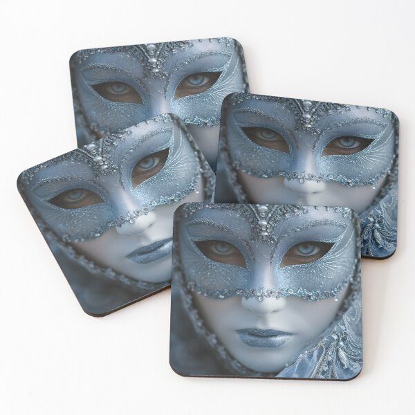 Item preview, Person with intricate blue mask and costume designed and sold by Artessie.