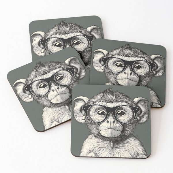 Item preview, Scholarly Simian - The Wise Monkey Portrait designed and sold by ElegantQuirk.