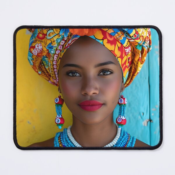 Item preview, Woman wearing colorful headwrap and jewelry designed and sold by Artessie.