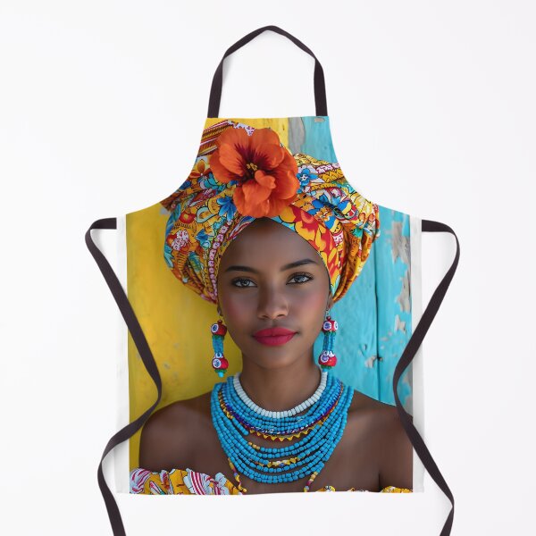 Item preview, Woman wearing colorful headwrap and jewelry designed and sold by Artessie.