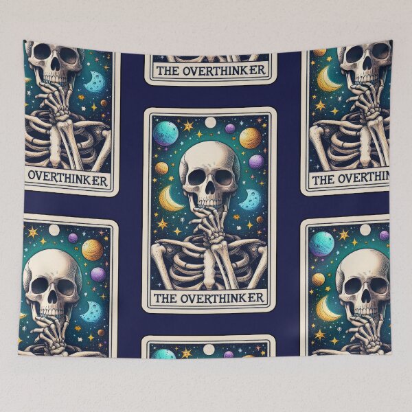 Item preview,  The Overthinker Psychological Skeleton Tarot Card Parody designed and sold by Margival.