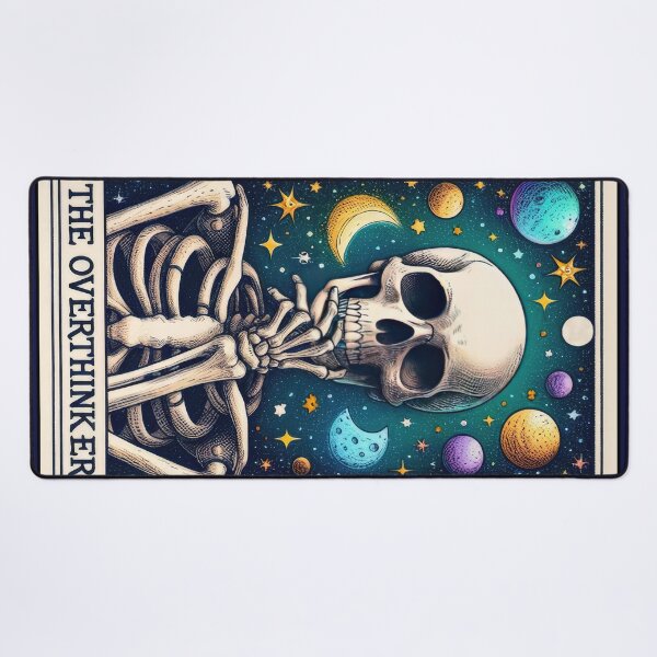 Item preview, The Overthinker Psychological Skeleton Tarot Card Parody designed and sold by Margival.