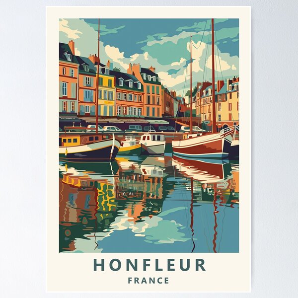 Item preview, Honfleur travel poster designed and sold by JJAArt.