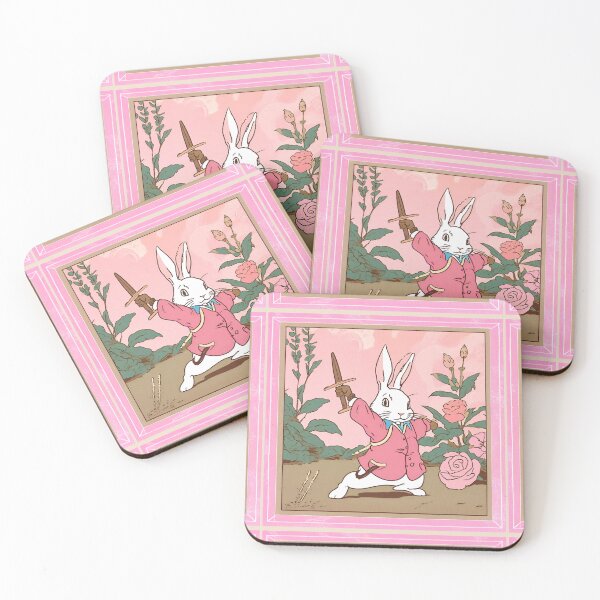 Item preview, Vintage Cute Fencing Girl Rabbit Bunny Mom with Beautiful Roses designed and sold by wigobun.