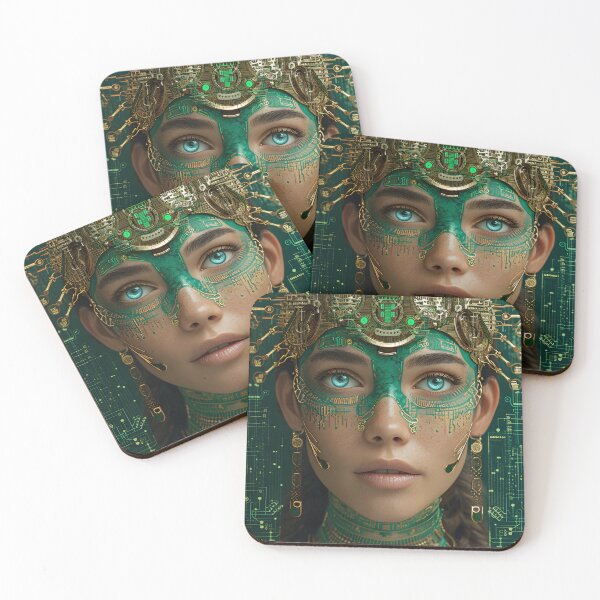 Item preview, Woman with futuristic cyborg enhancements designed and sold by Artessie.