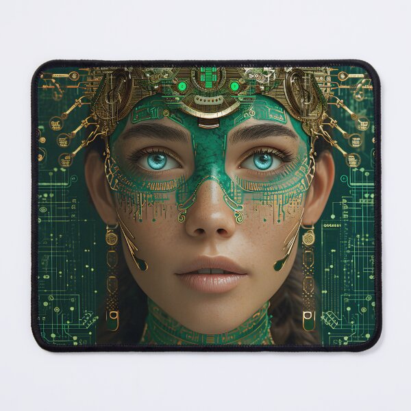 Item preview, Woman with futuristic cyborg enhancements designed and sold by Artessie.