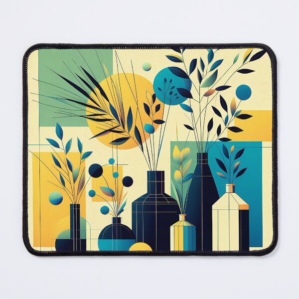 Item preview, Serenade in Muted Hues: Exploring Stillness Through Twigs, Plants, and Leafy Vases in Harmonious Shades of Yellow, Blue, and Green designed and sold by EmeraldeaDesign.