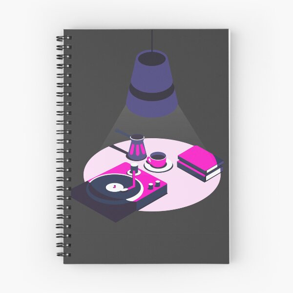Item preview,  Night vector still life of coffee, books and vynil recorder under the lamplight designed and sold by Familyshmot.