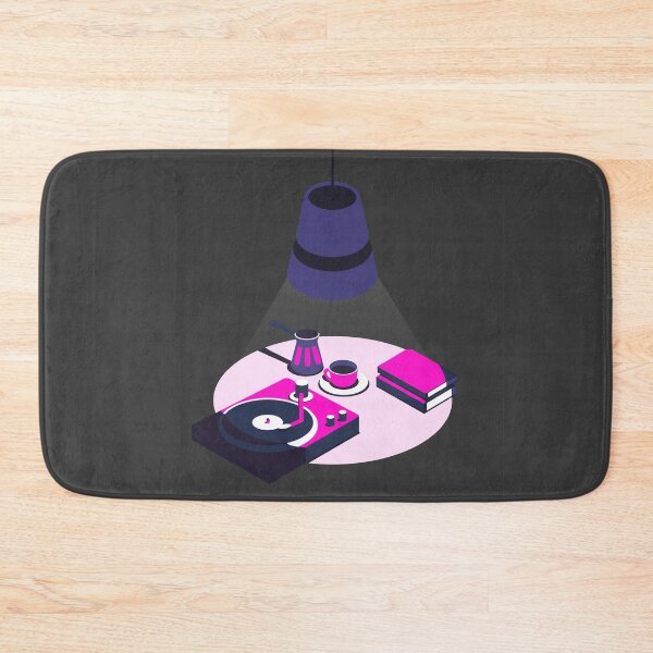 Item preview,  Night vector still life of coffee, books and vynil recorder under the lamplight designed and sold by Familyshmot.