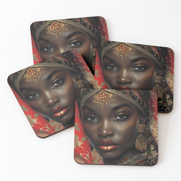Item preview, Stunning portrait of a woman with golden makeup designed and sold by Artessie.