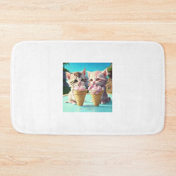 Item preview, Two kittens eating ice cream designed and sold by ZeusGallery.