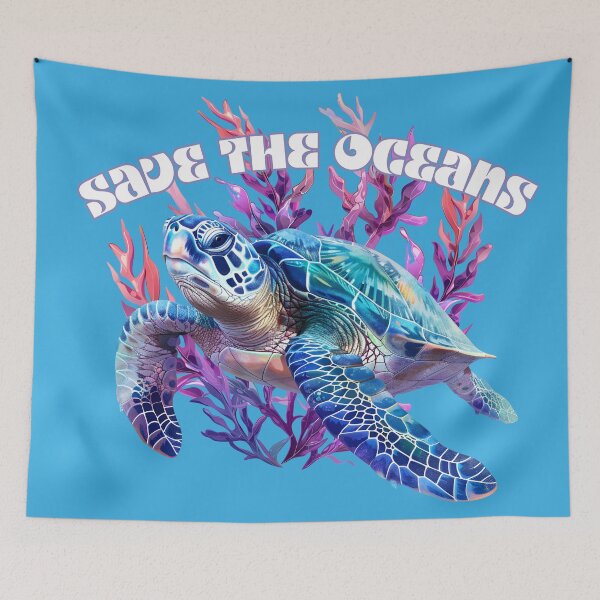 Item preview, Save the oceans tortle, blue tortle designed and sold by MoonCatLab.