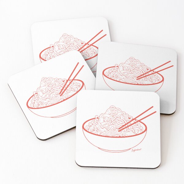 Item preview, Red Bowl of Ramen Noodles Retro Style Illustration designed and sold by enfoodiest.