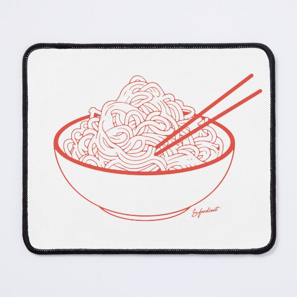 Item preview, Red Bowl of Ramen Noodles Retro Style Illustration designed and sold by enfoodiest.