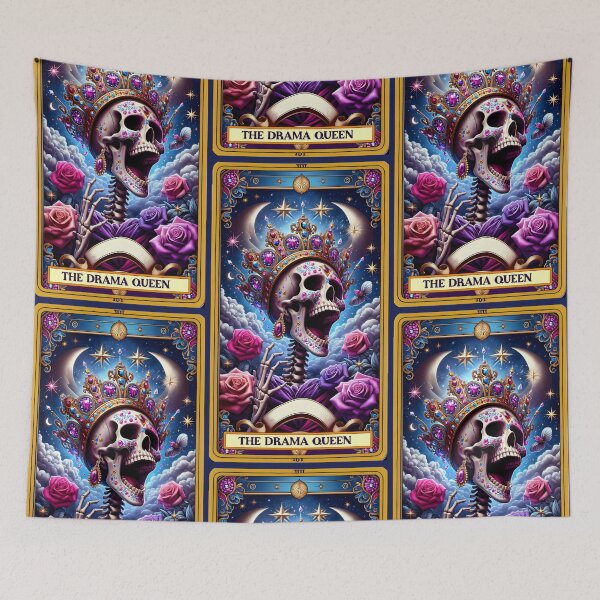 Item preview, The Drama Queen Funny Skeleton Tarot Card Parody designed and sold by Margival.